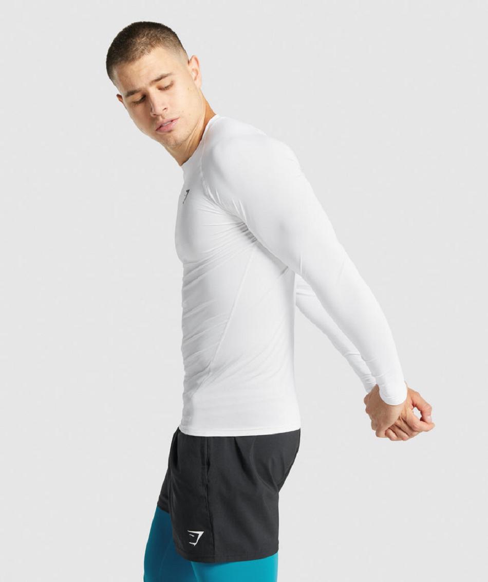 Long Sleeve Męskie Gymshark Element Baselayer Białe | PL 3631SGL